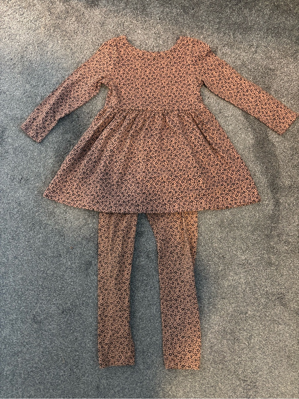 Cat & Jack Light Brown Leopard Print Long Sleeve Top & Leggings Set